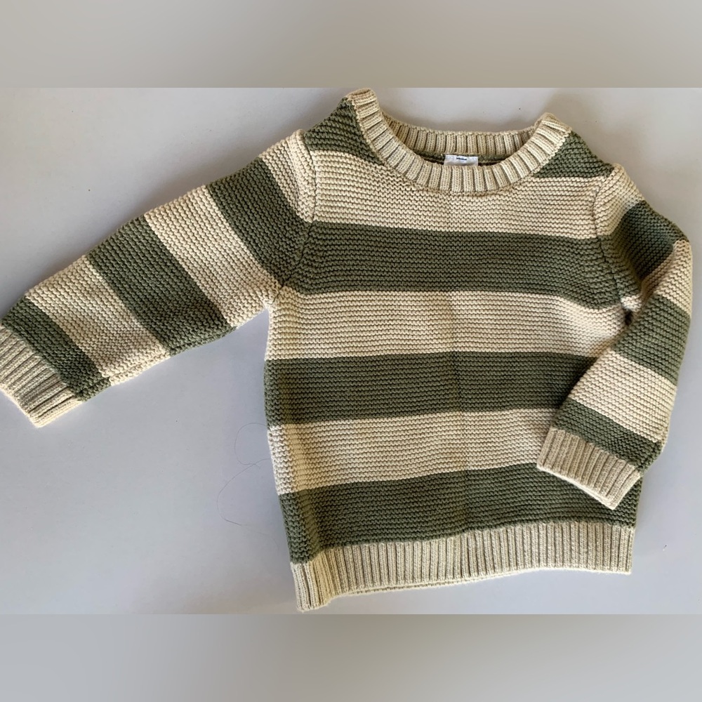 Striped Green and Cream Sweater